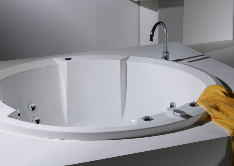 Big Bathtub 1.6m Round Deck Mounted Massage Bathtub
 (Jacuzzi)