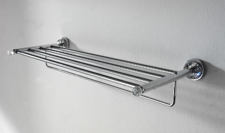 Crystal Towel Rack - 600mm
 (Chrome)
