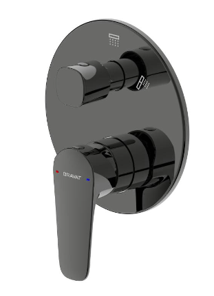 Source - Black Built-in Bath & Shower Mixer Trim Set
 (2-function) - Black