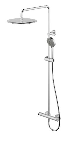 Thermostat Single Handle Thermostatic Wall Mounted Shower Bar (w/Spout)